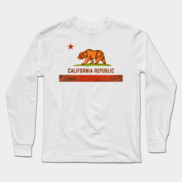 Vintage California Republic State Flag Long Sleeve T-Shirt by koolteas